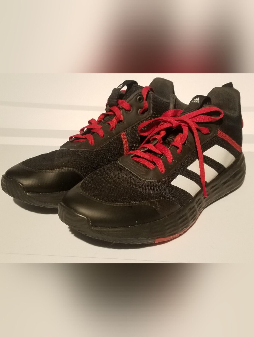 Men Adidas Ownthegame Mid Basketball Shoes Sneakers Size 12 Black/Red